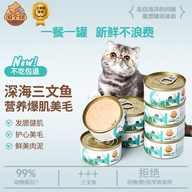 滚个球 全价主食罐 鸡肉三文鱼配方 85g
