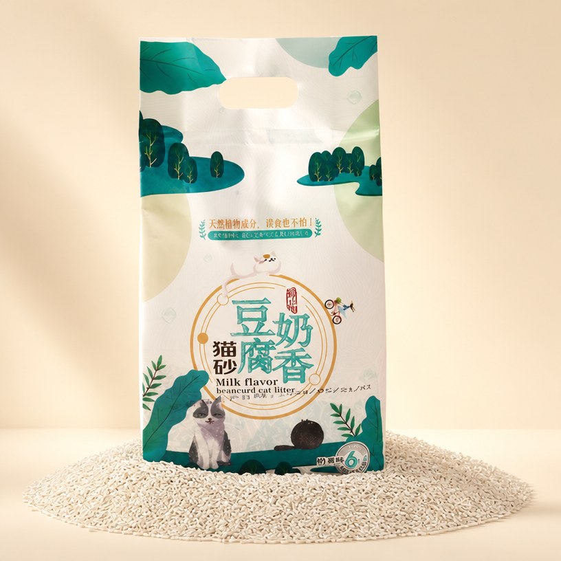 滚个球 天然豆腐混合猫砂 奶香6L