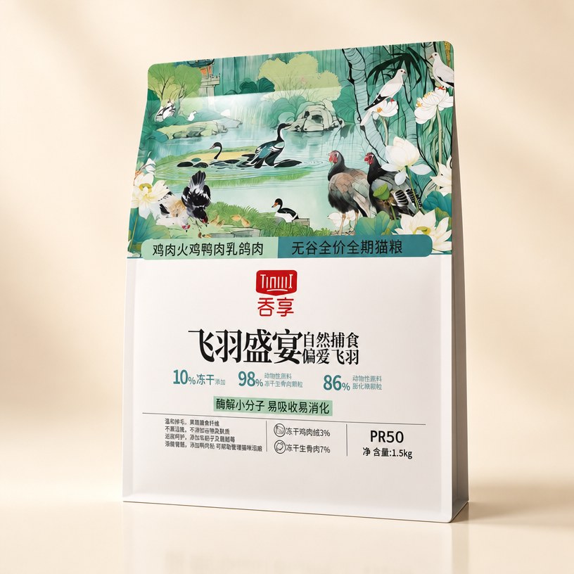 吞享鲜选 飞羽盛宴乳鸽生骨肉全价猫粮 1.5kg