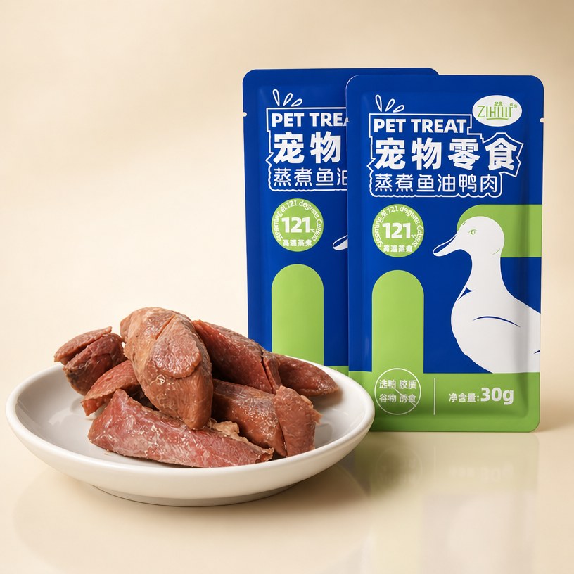 芝选 蒸煮鱼油鸭肉 宠物零食 30g